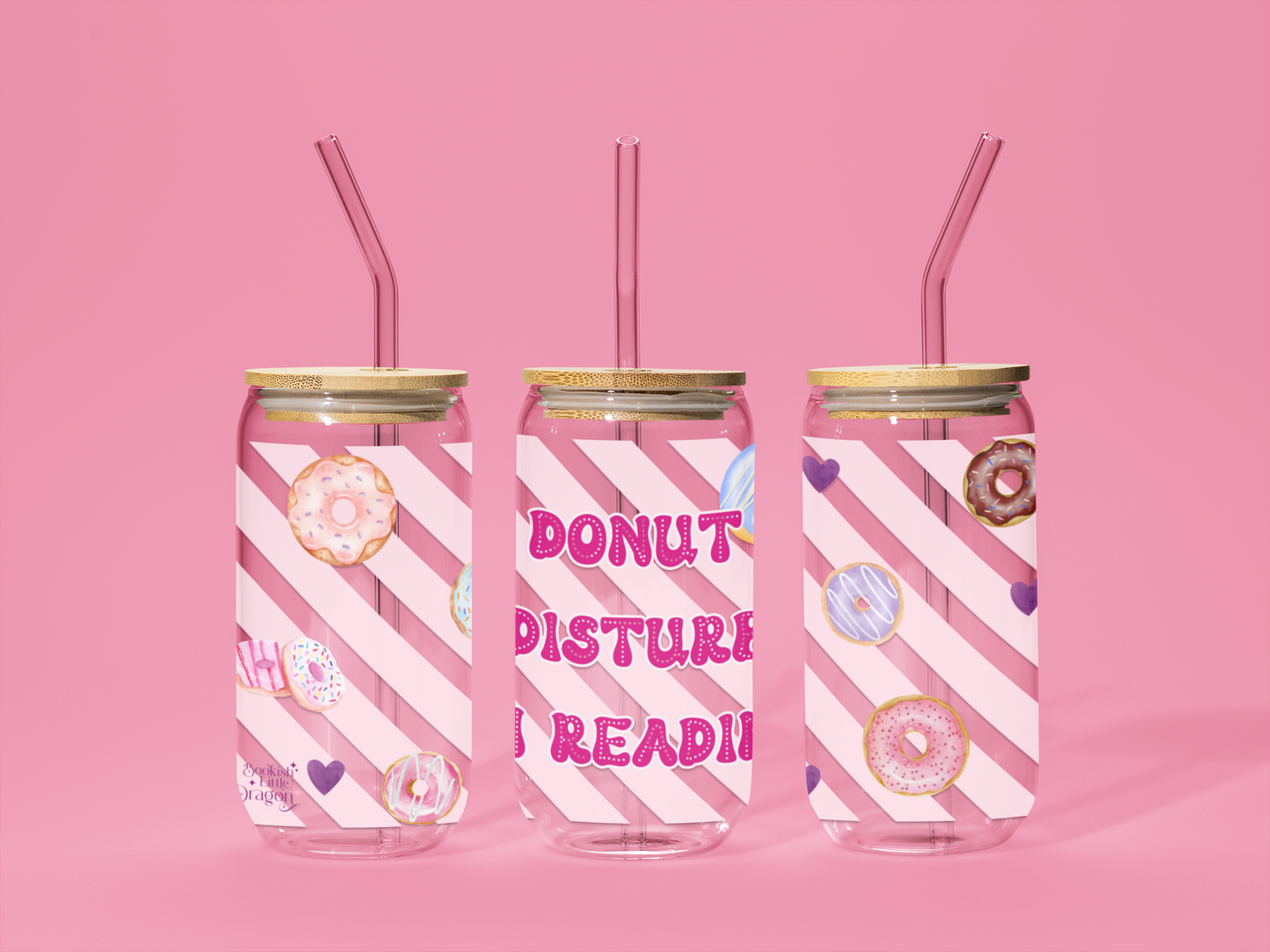 Donut Disturb I'm Reading Glass Can