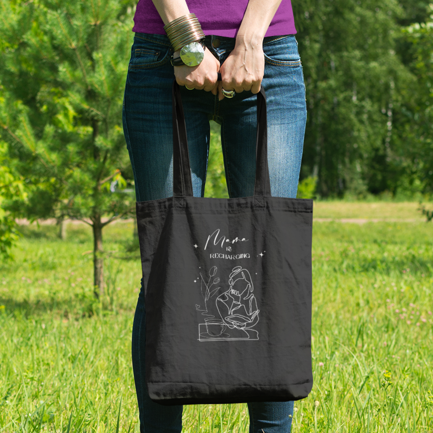 Mama is Recharging Cotton Tote Bag