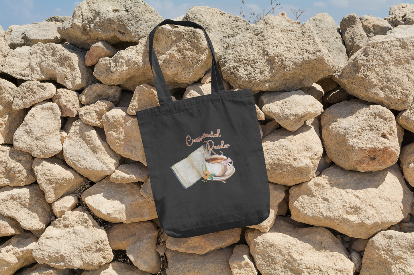 Caffeinated Reader Cotton Tote Bag