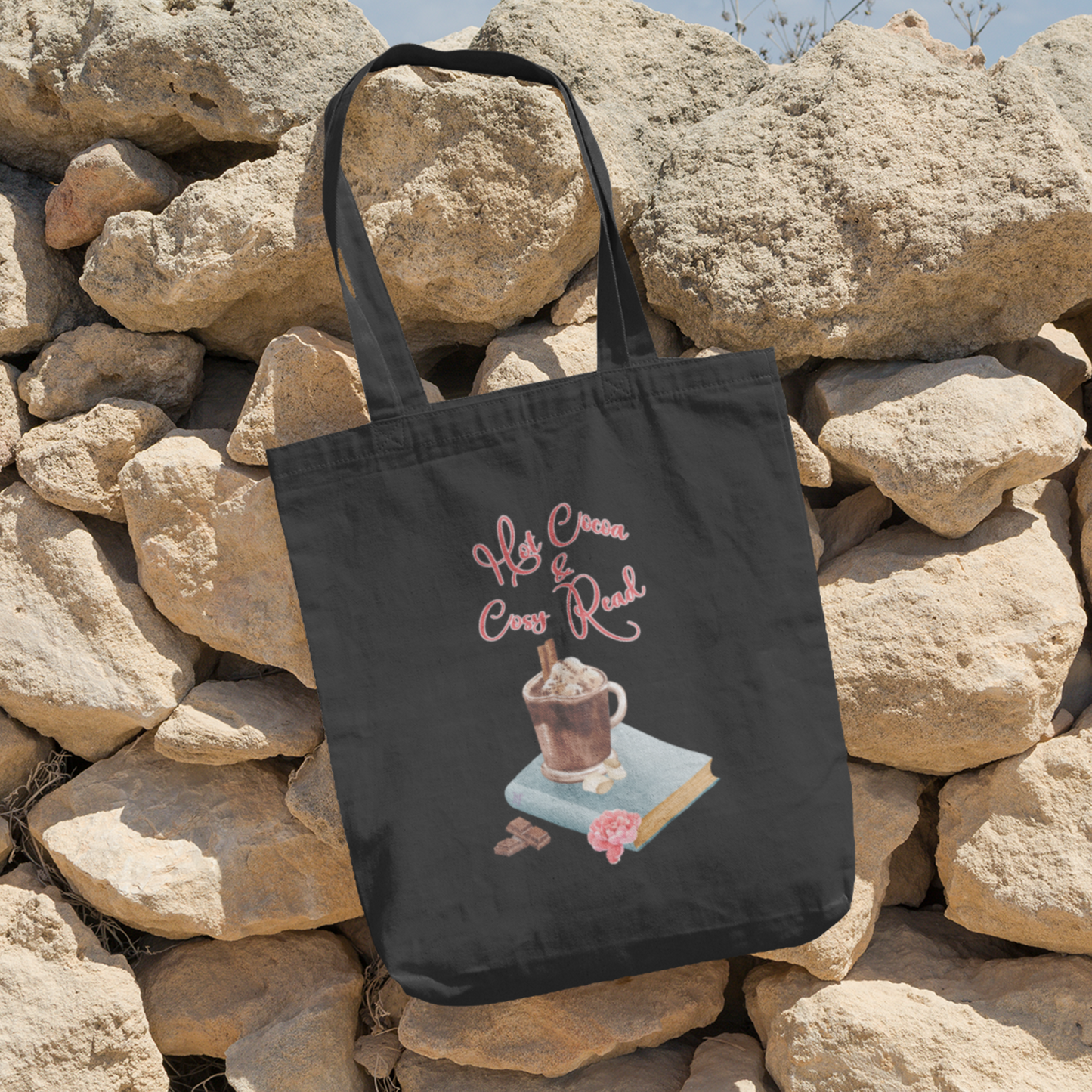 Hot Cocoa & Cosy Read Cotton Tote Bag
