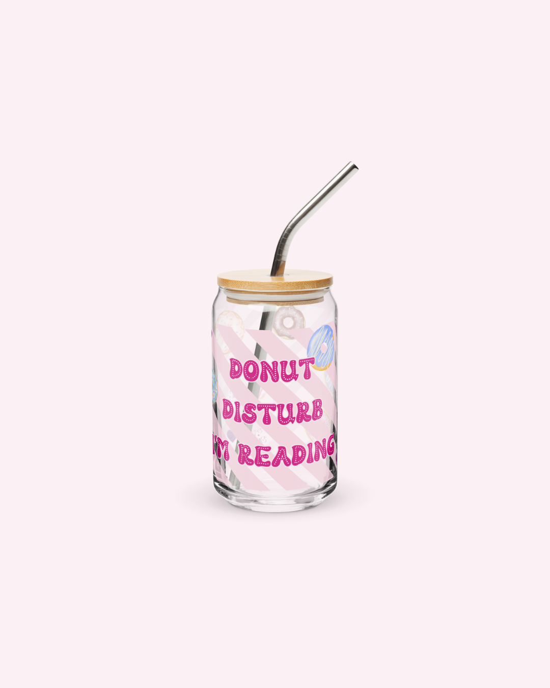 Donut Disturb I'm Reading Glass Can