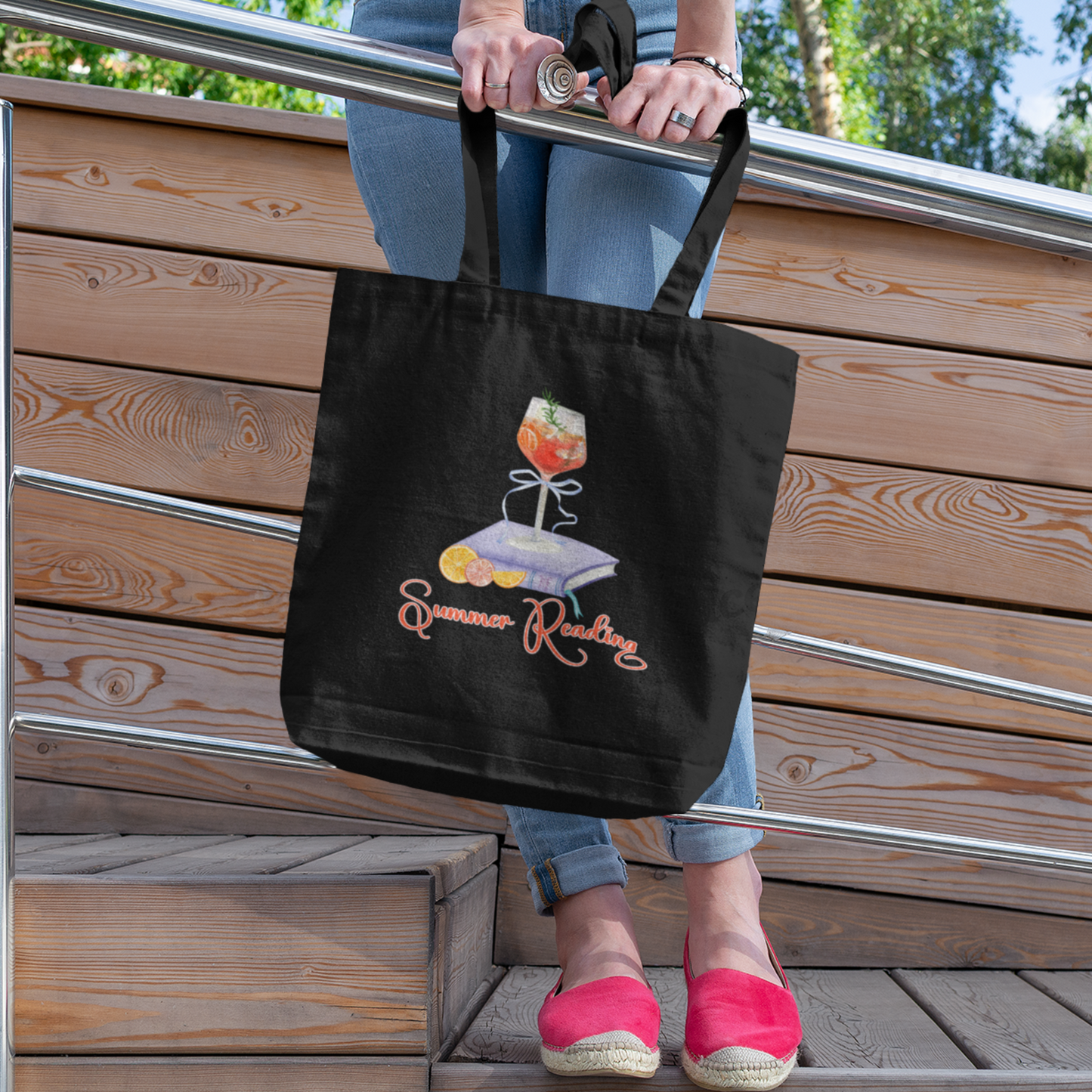 Summer Reading Cotton Tote Bag