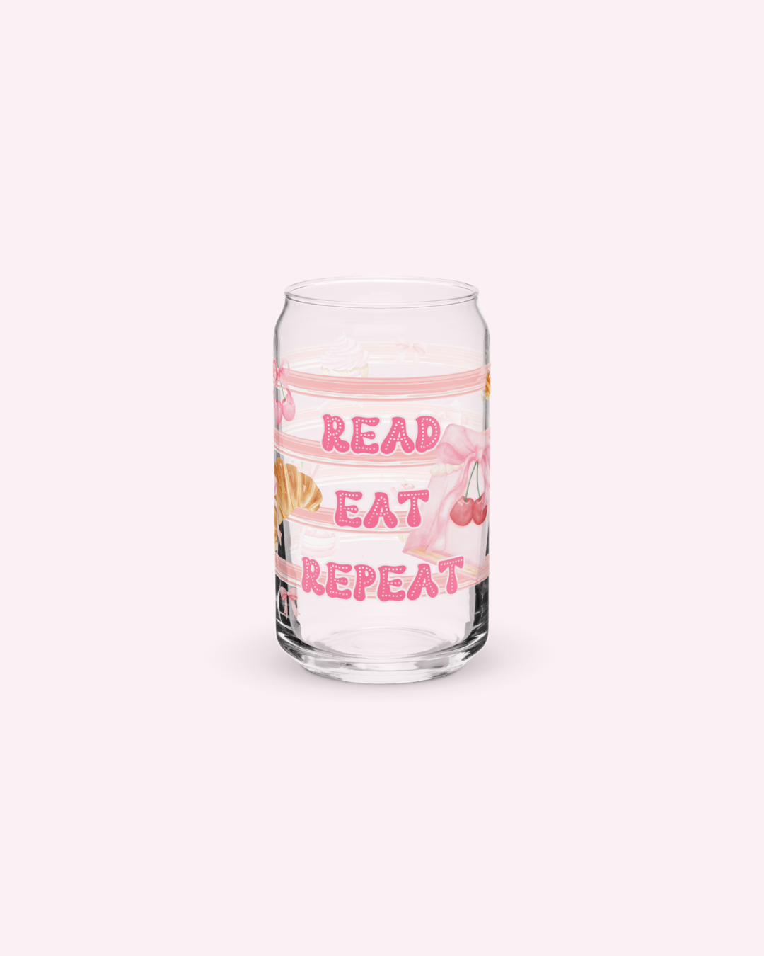 Read Eat Repeat Glass Can