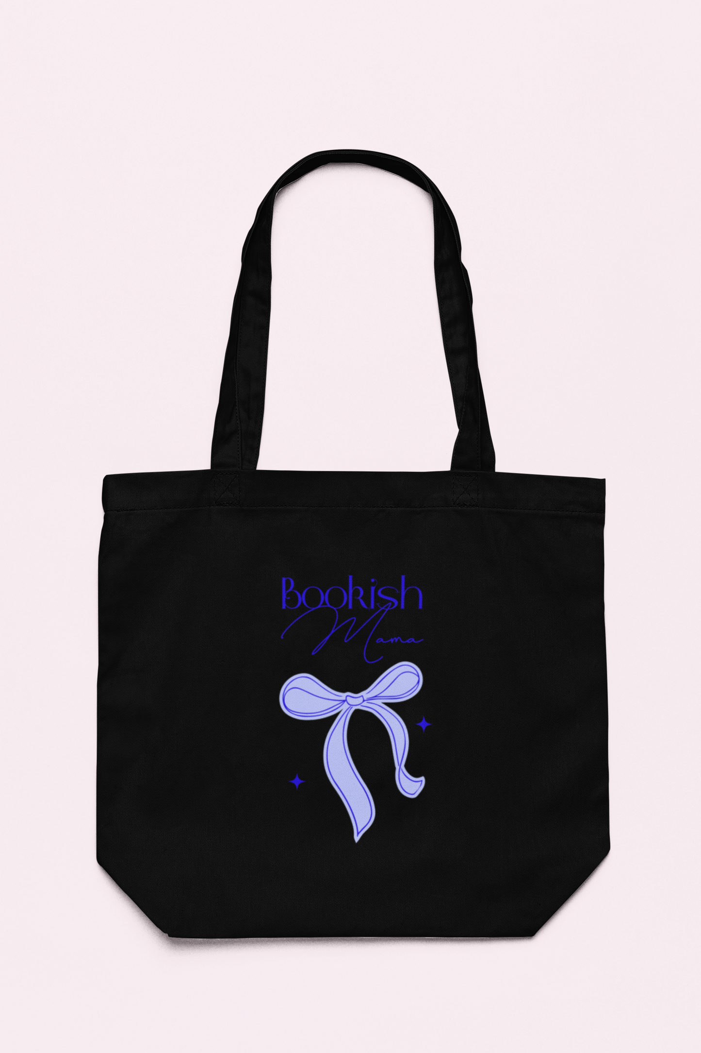 Bookish Mama Blue Ribbon Cotton Tote Bag