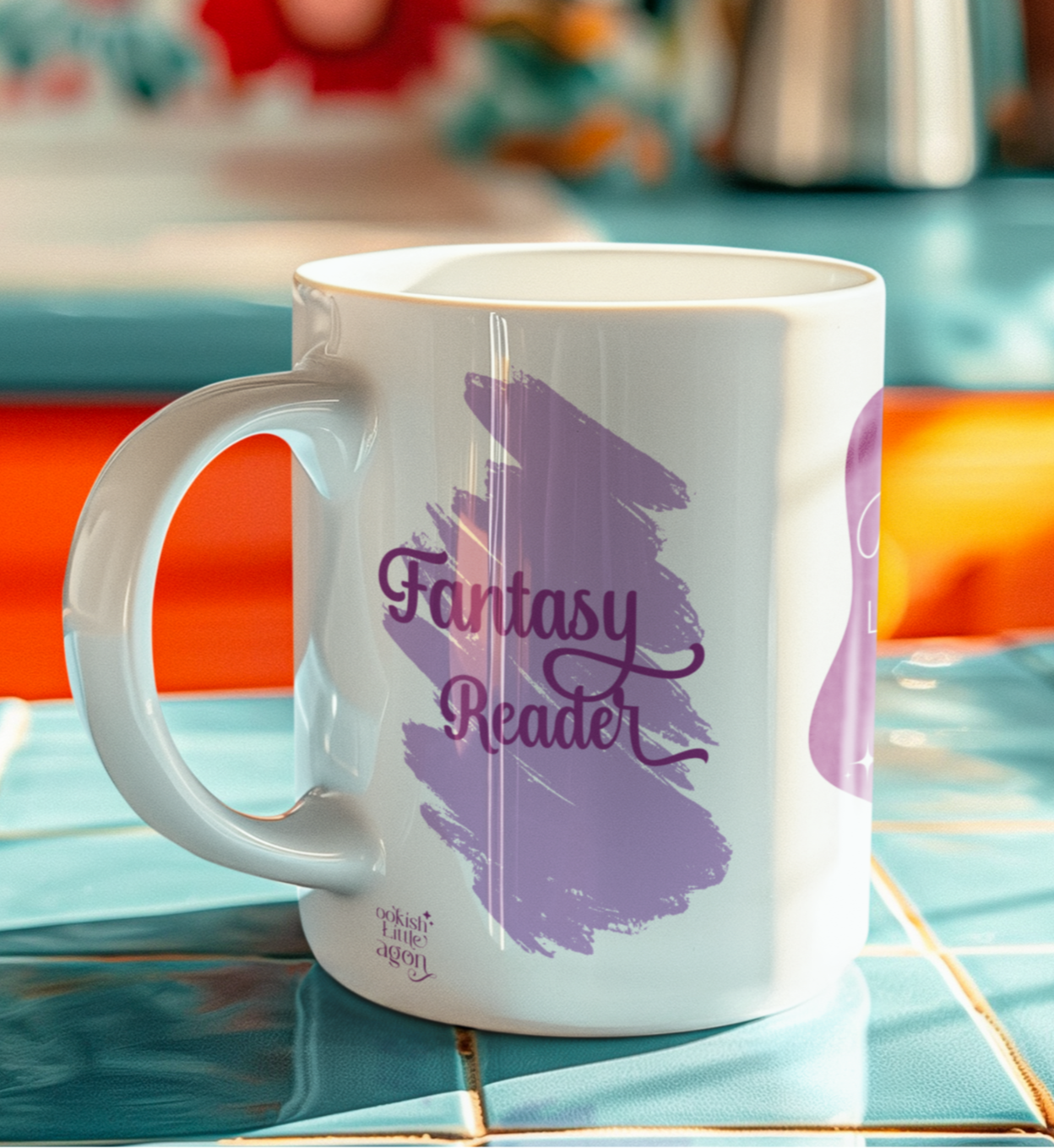 Fantasy Reader mug Bookish Mug Left