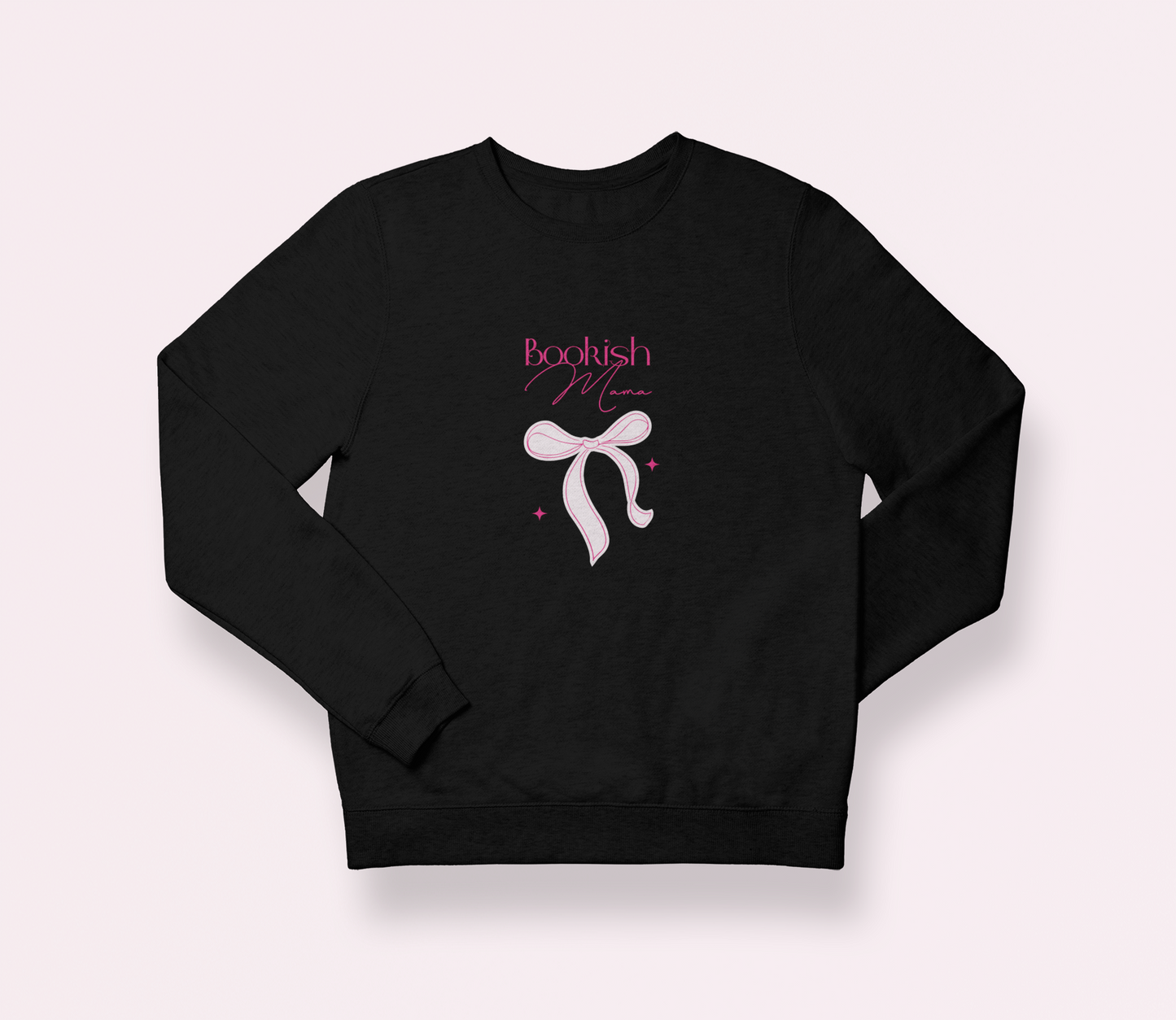 Bookish Mama Sweatshirt Pink Ribbon