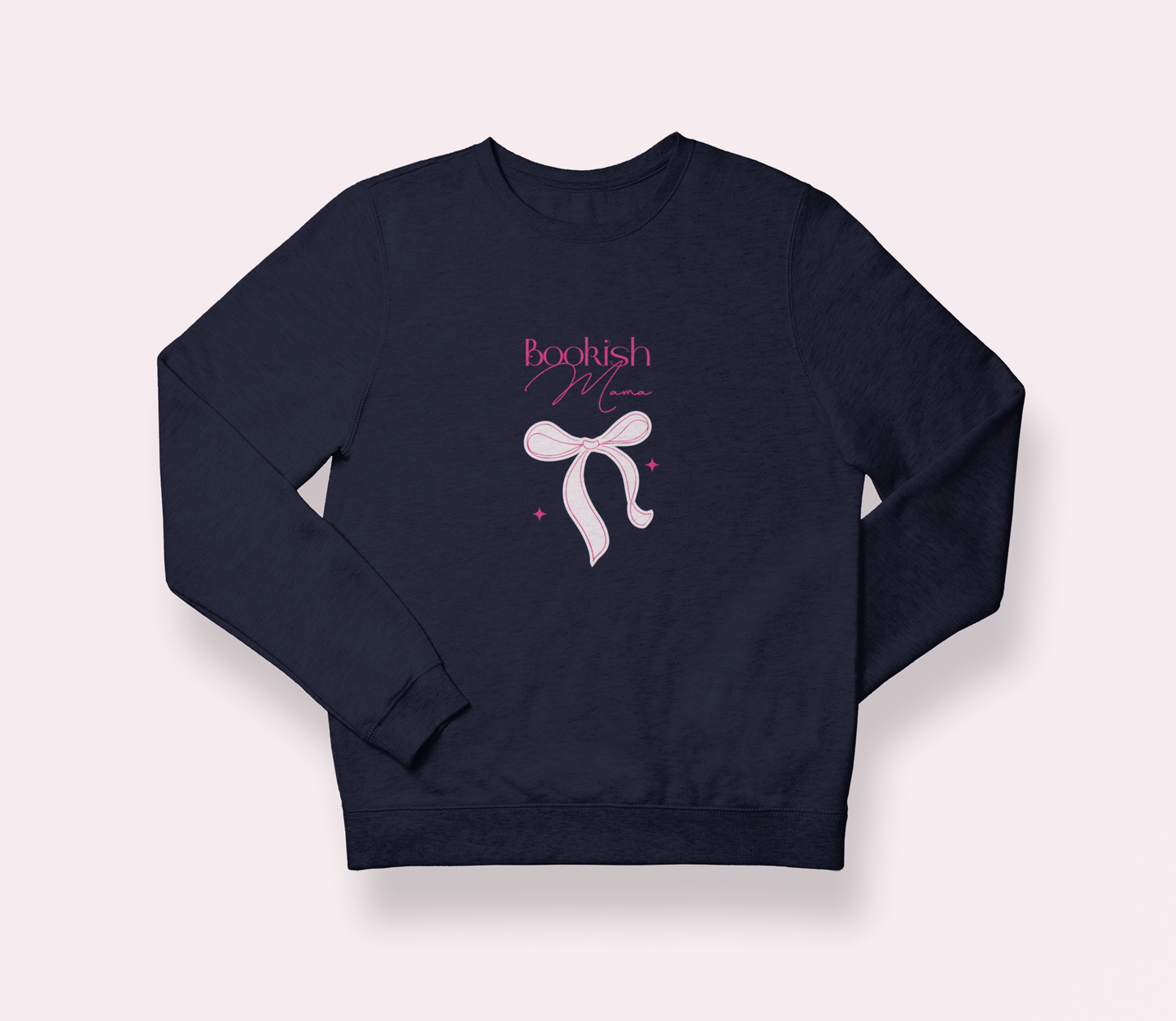 Bookish Mama Sweatshirt Pink Ribbon
