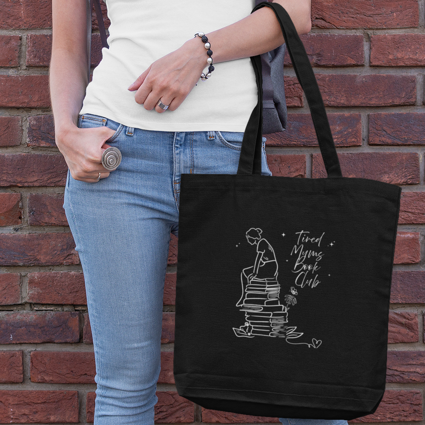 Tired Mums Book Club Cotton Tote Bag