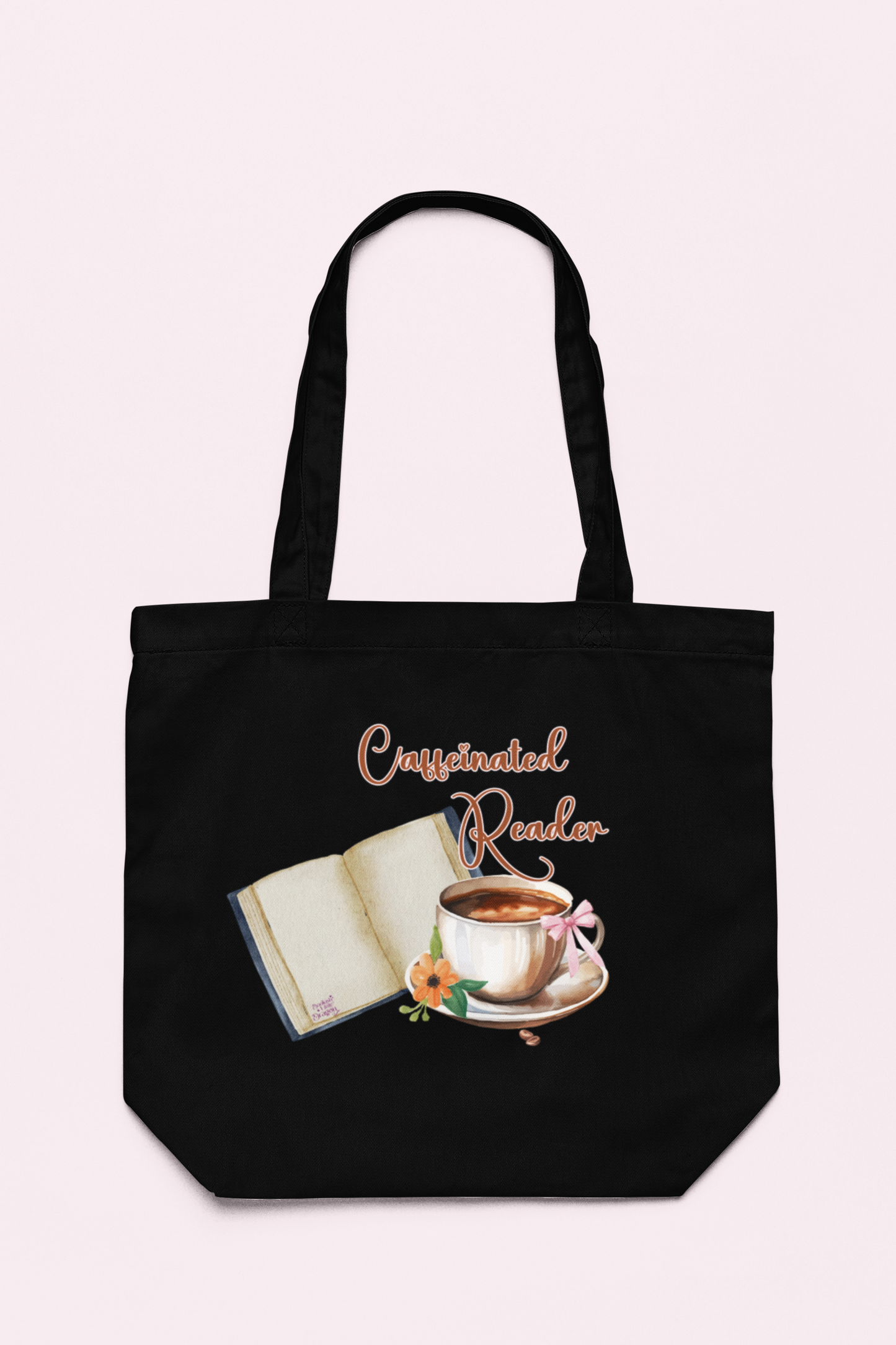 Caffeinated Reader Cotton Tote Bag