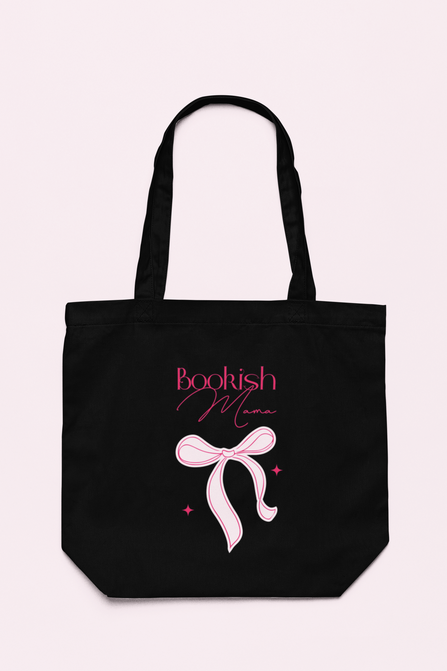 Bookish Mama Pink Ribbon Cotton Tote Bag