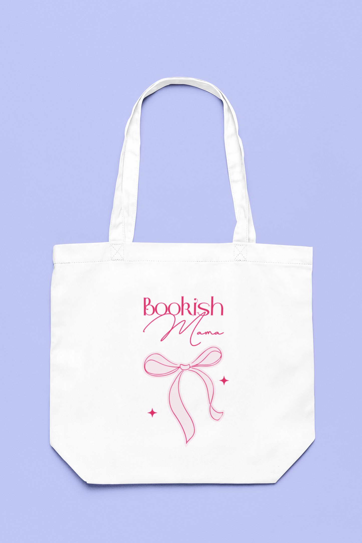 Bookish Mama Pink Ribbon Cotton Tote Bag