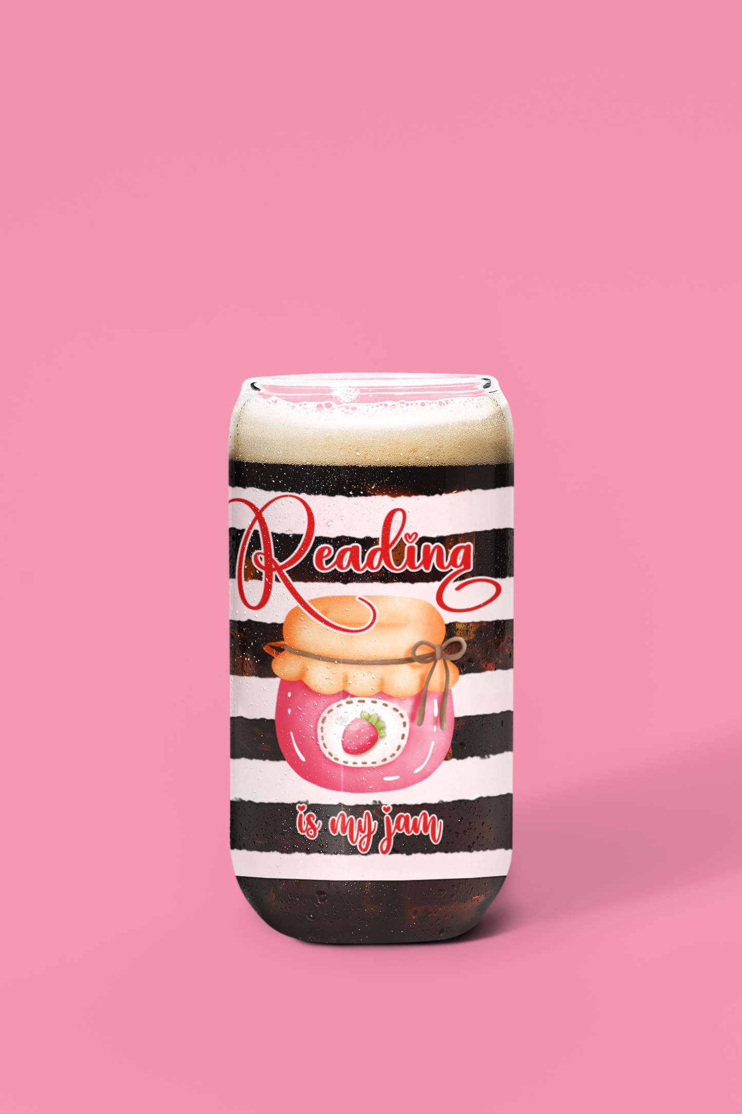 Reading is My Jam Glass Can
