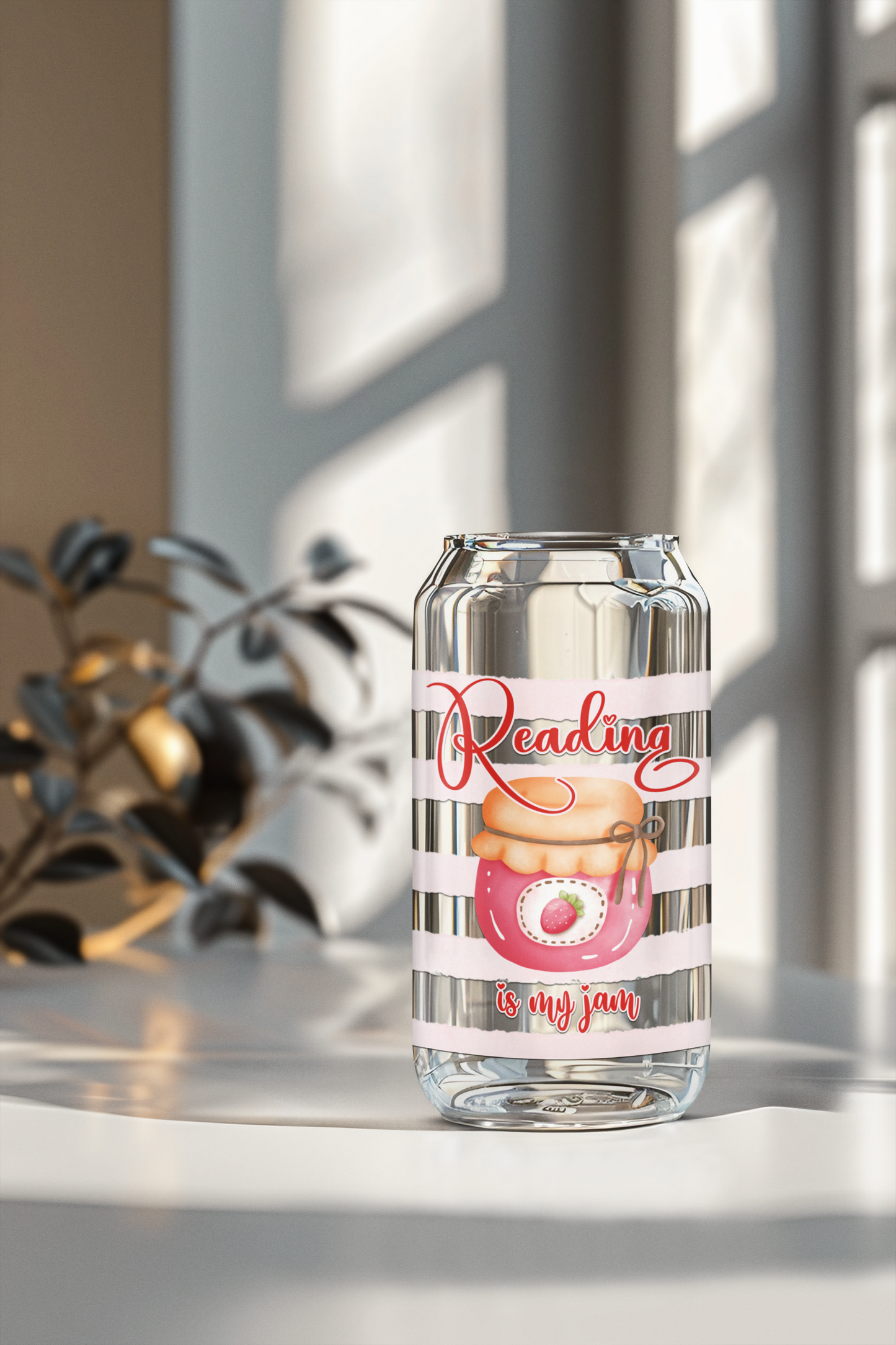 Reading is My Jam Glass Can