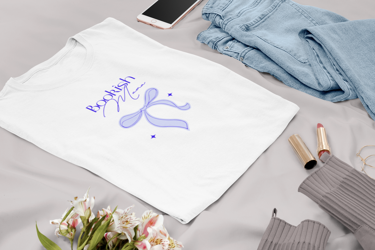 Bookish Mama Blue Ribbon Tee