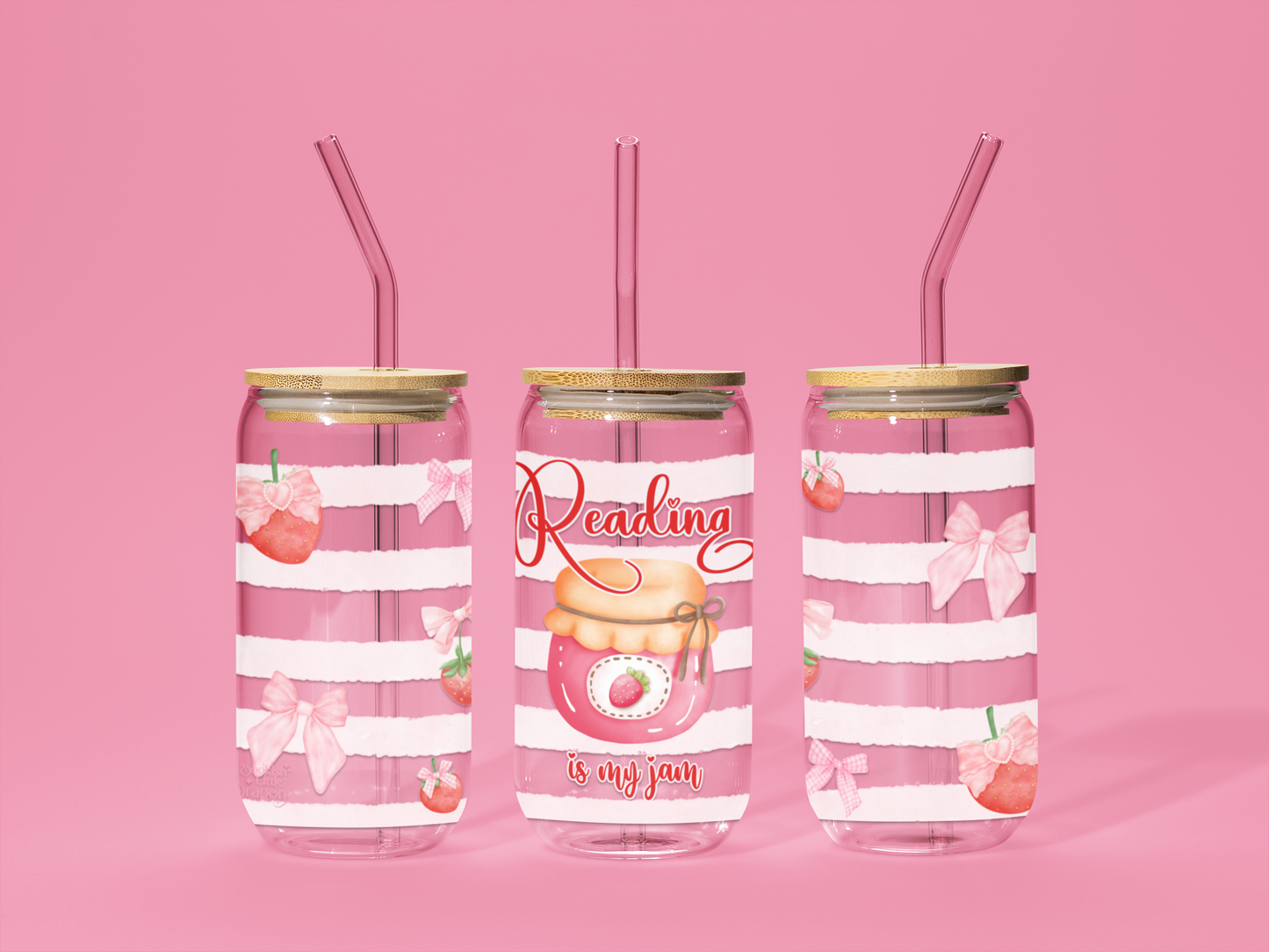 Reading is My Jam Glass Can