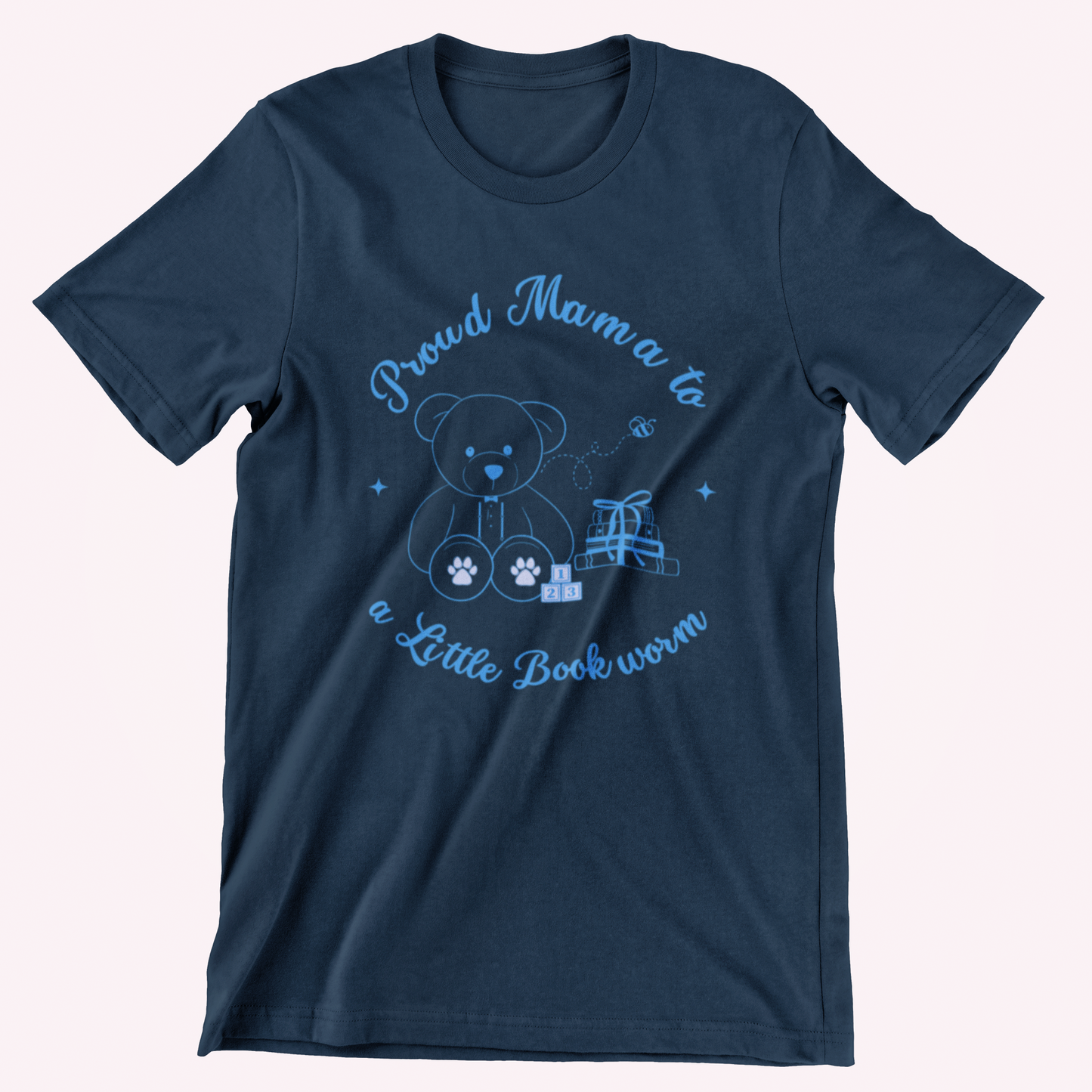 Proud Mama to a Little Bookworm Blue Bear Tee