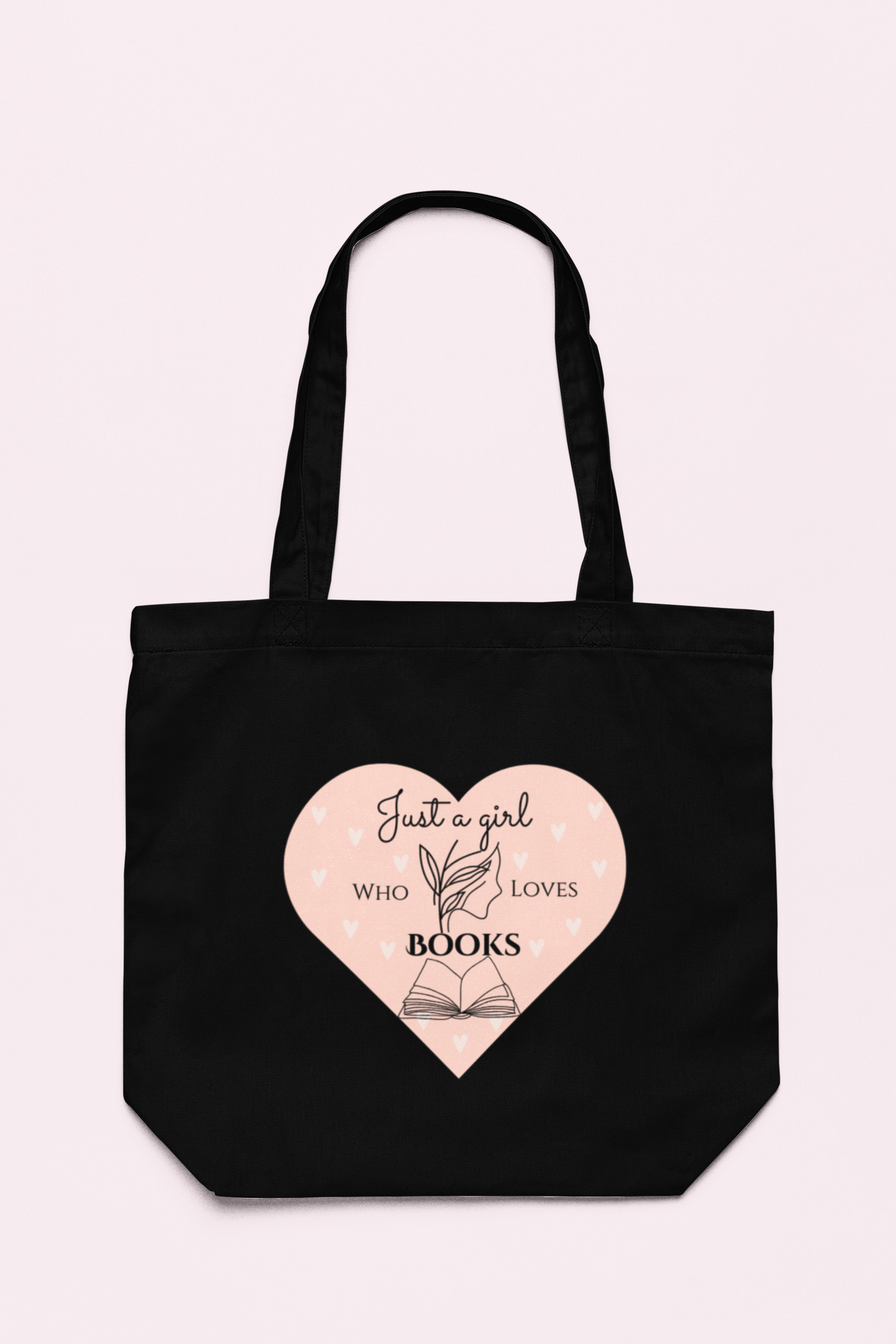Just a Girl who Loves Books Orange Heart Cotton tote bag