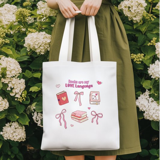 Books are My Love Language Cotton Tote Bag