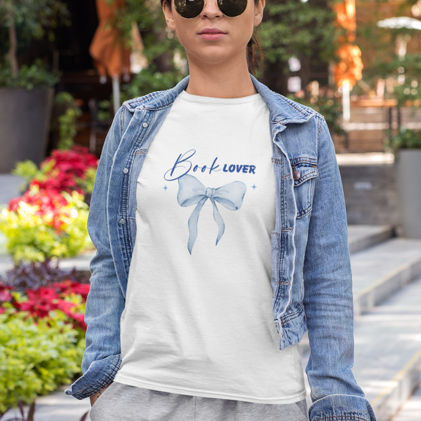 Book Lover with Bow Tee