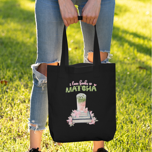 I Love Books So Matcha Cotton Tote Bag