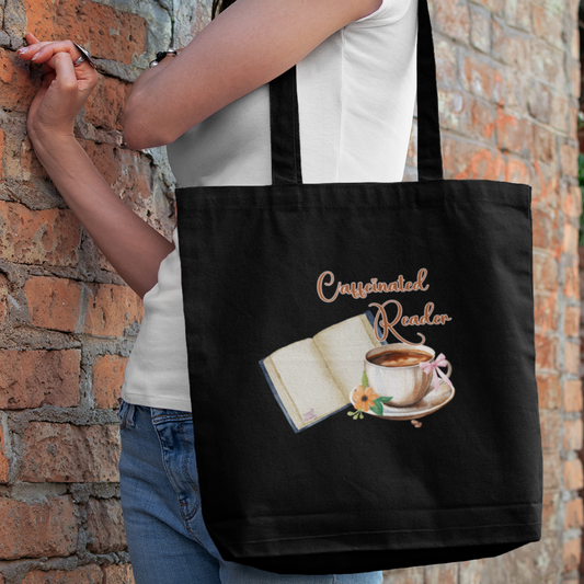 Caffeinated Reader Cotton Tote Bag