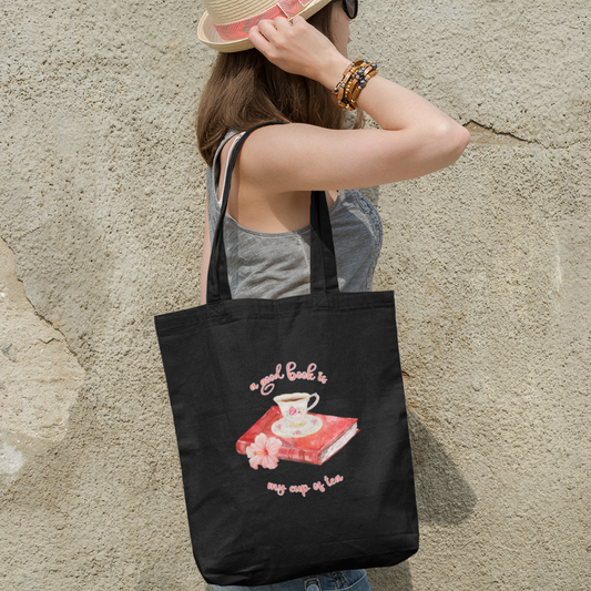 A Good Book is My Cup of Tea Cotton Tote Bag