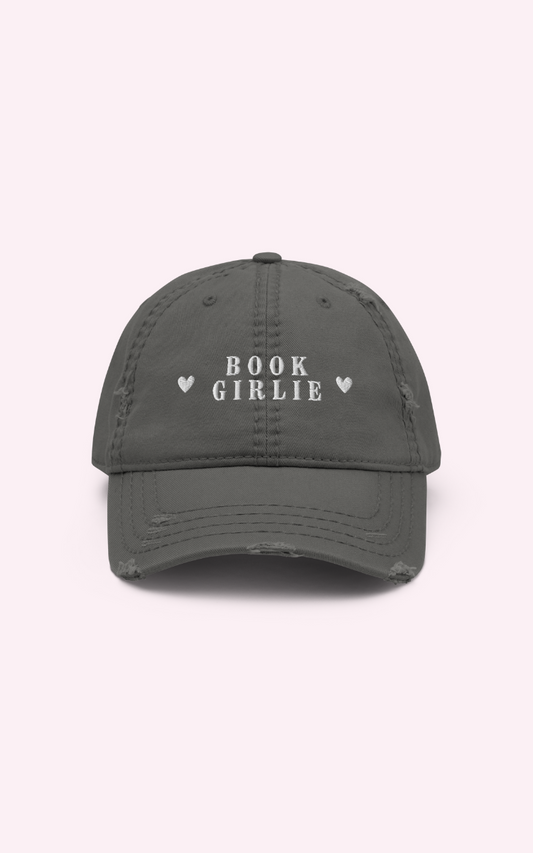 Book Girlie Embroidered Distressed Dad Cap