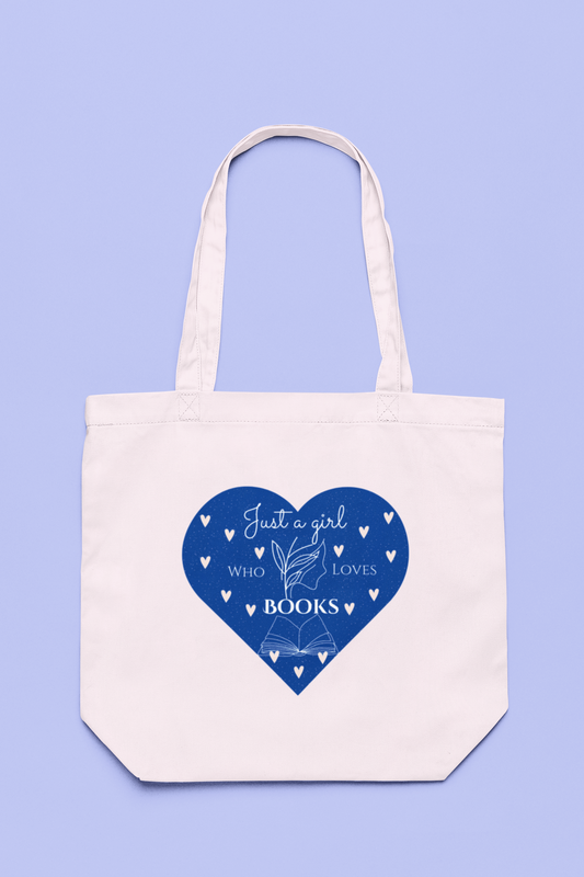 Just a Girl Who Loves Books Cotton Canvas Tote Bag