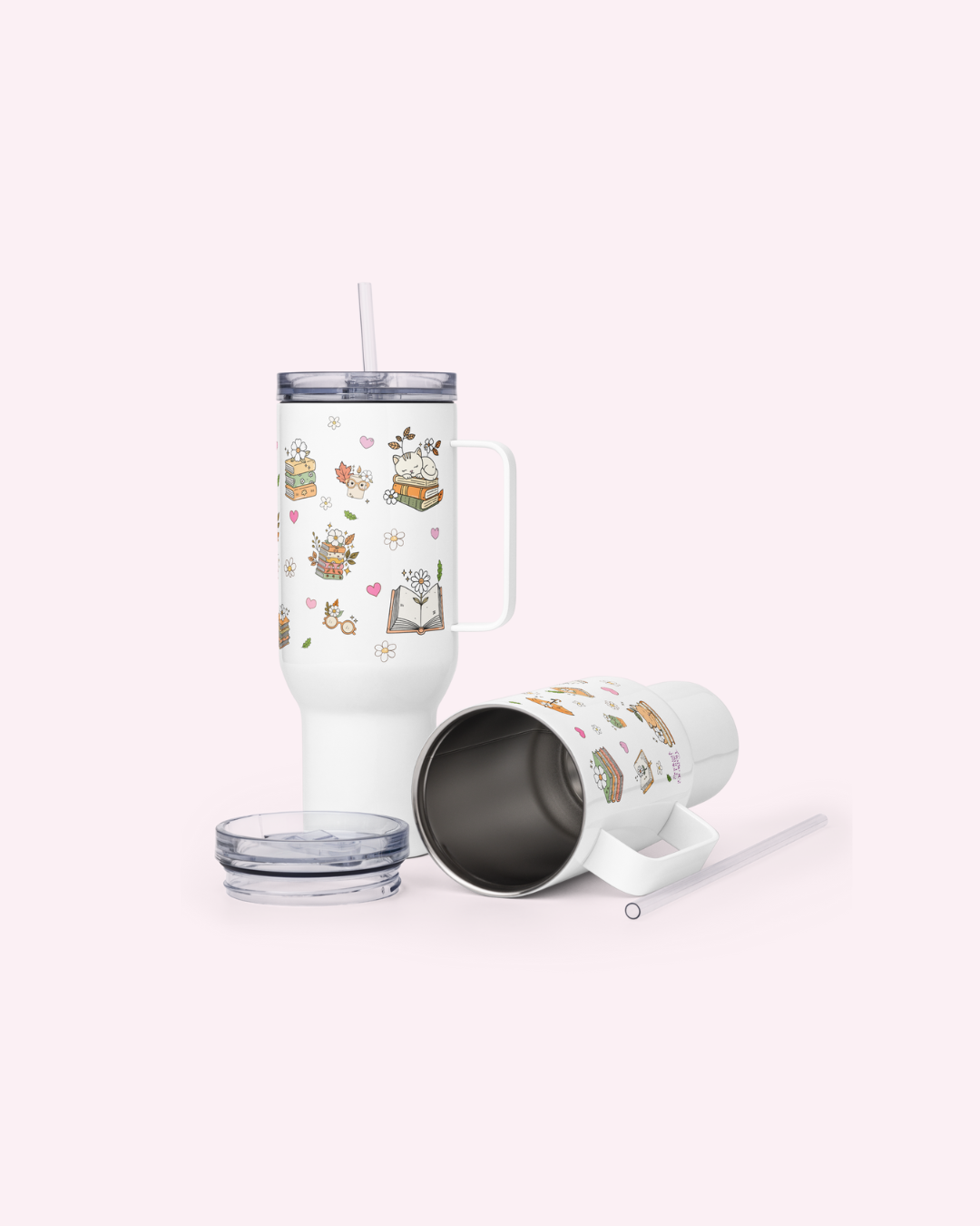 Books and Cats Reading Tumbler