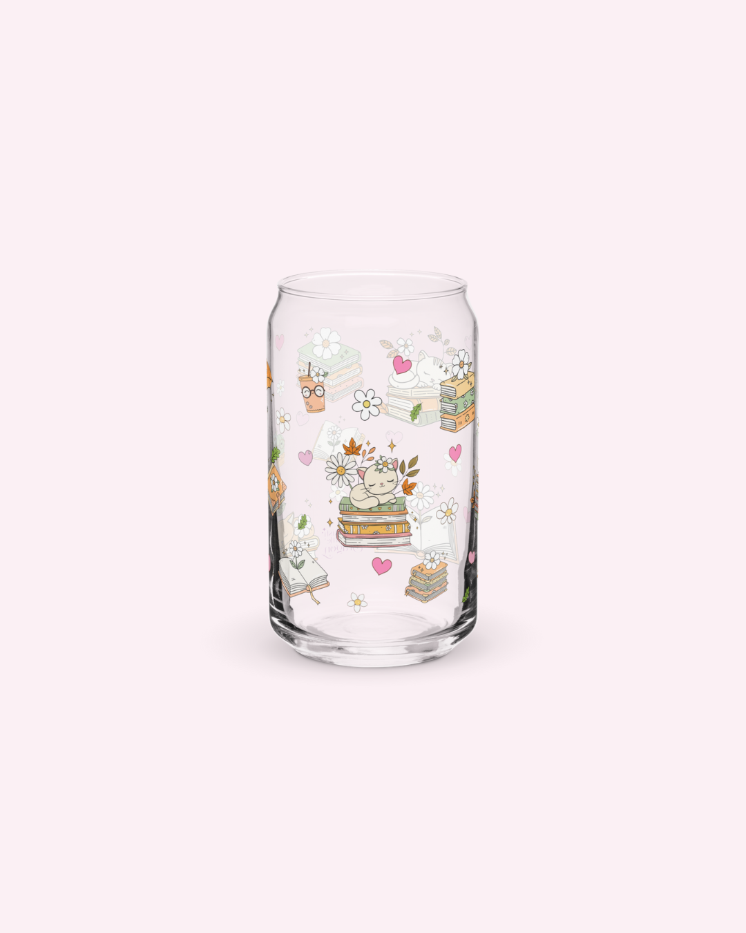 Books and Cats Reading Glass Tumbler