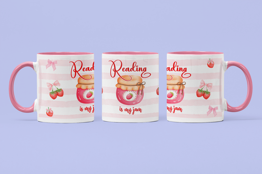 reading is my jam bookish mug